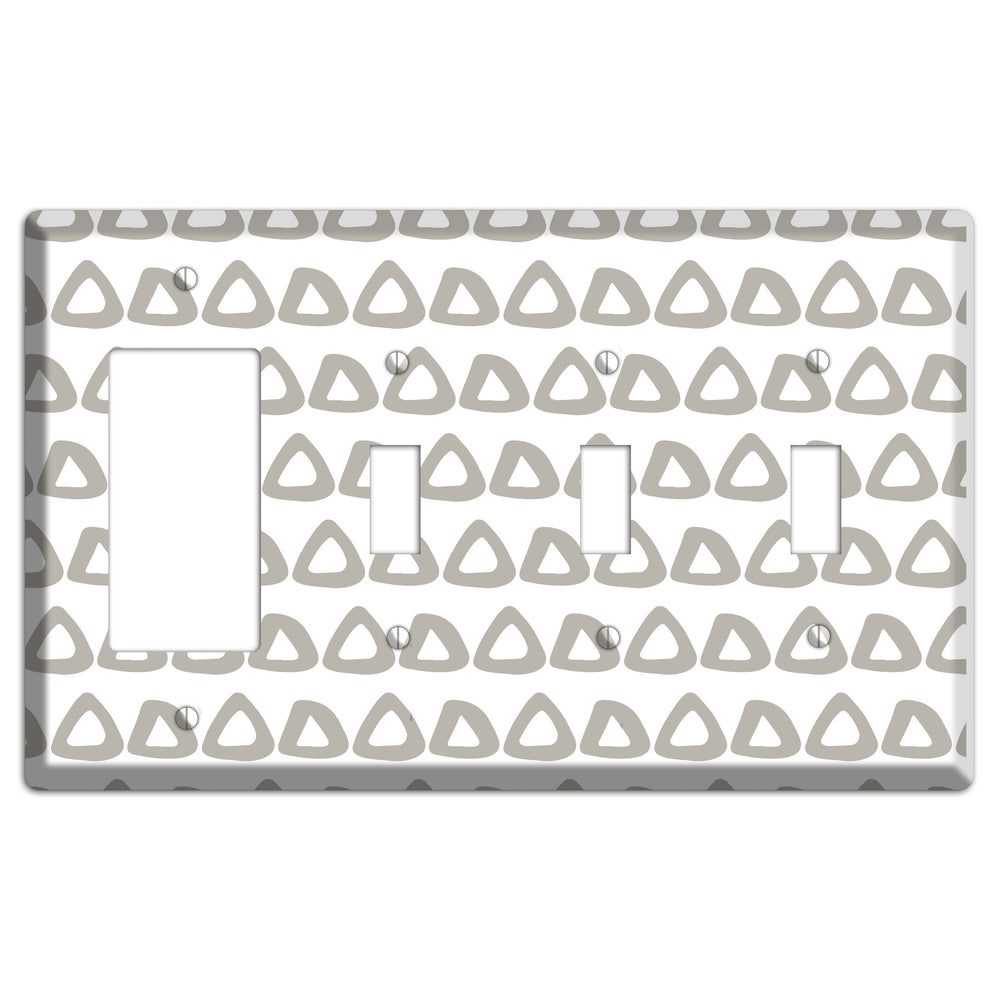 Simple Scandanavian Style H Rocker / 3 Toggle Wallplate