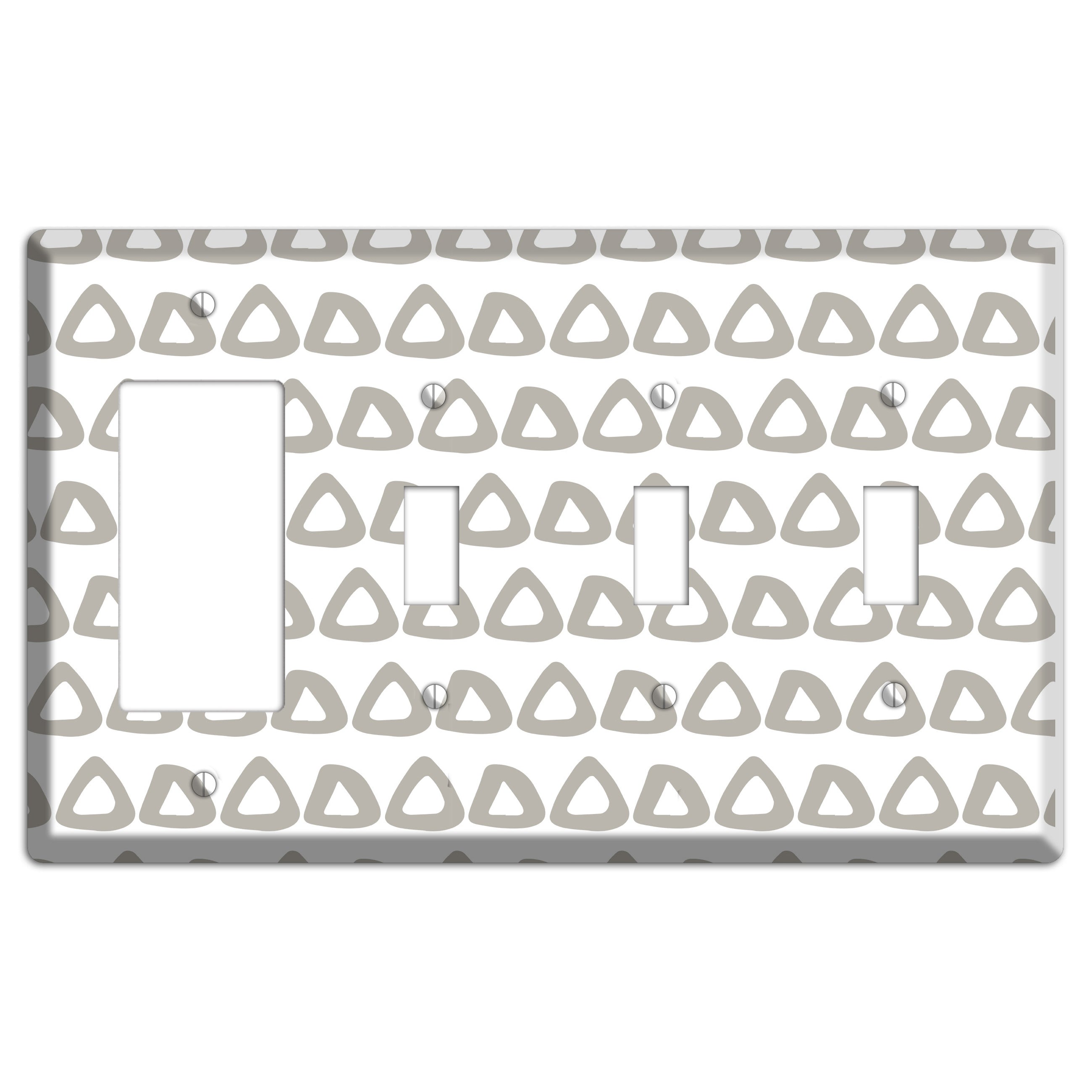 Simple Scandanavian Style H Rocker / 3 Toggle Wallplate
