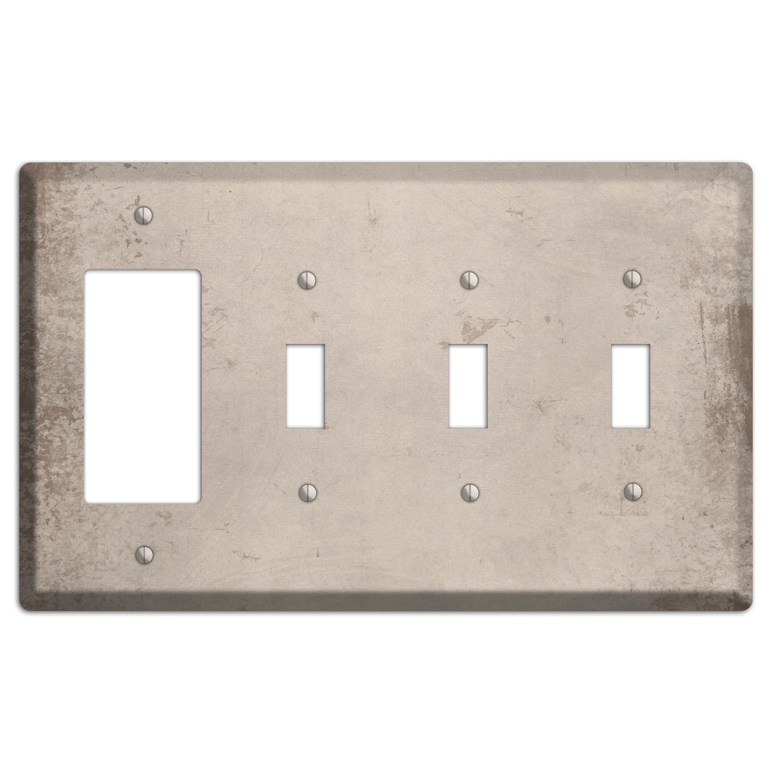 Sisal Vintage Grunge Rocker / 3 Toggle Wallplate