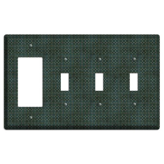 Dark Green Grunge Tiny Tiled Tapestry 5 Rocker / 3 Toggle Wallplate