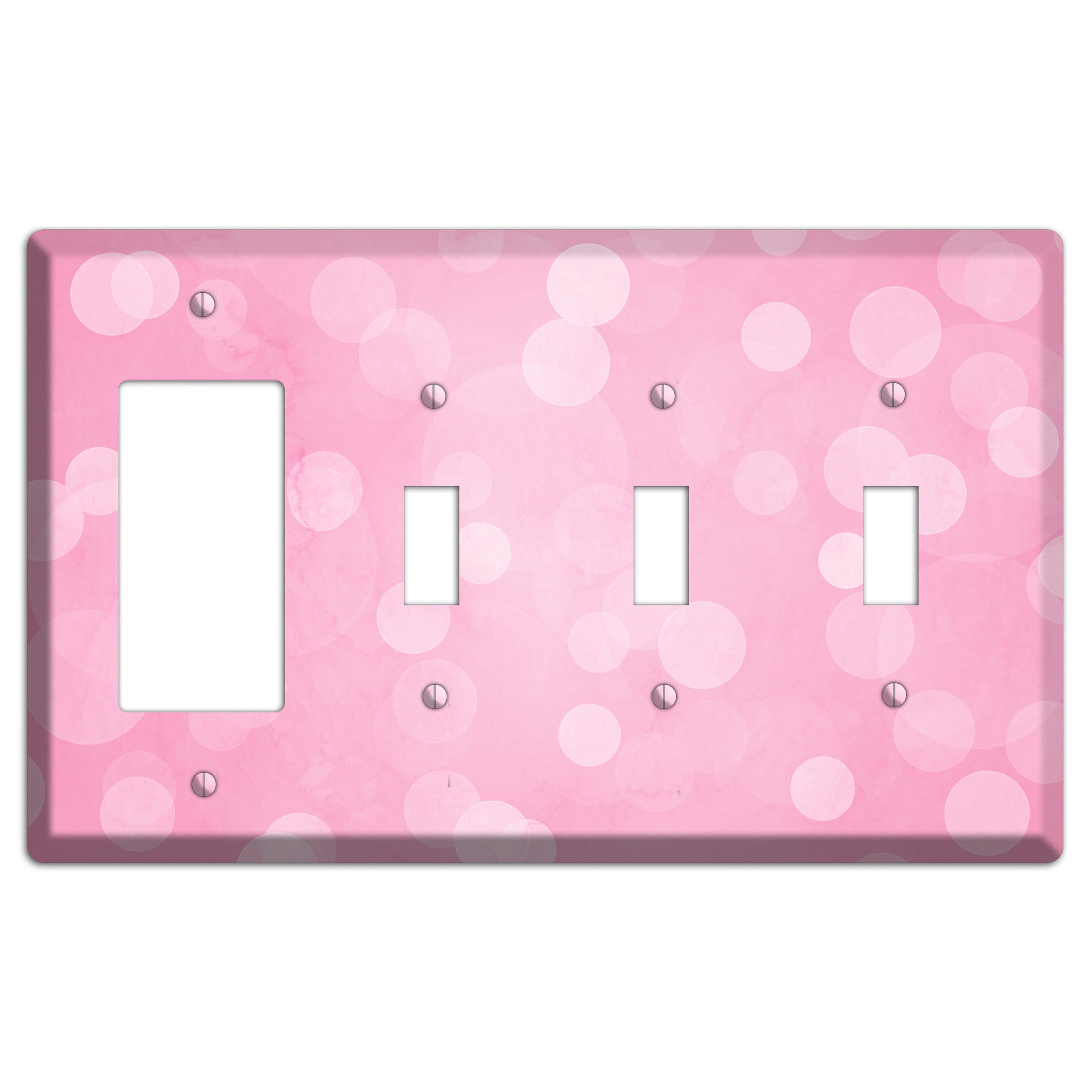 purple Pizzaz Pink Texture Rocker / 3 Toggle Wallplate