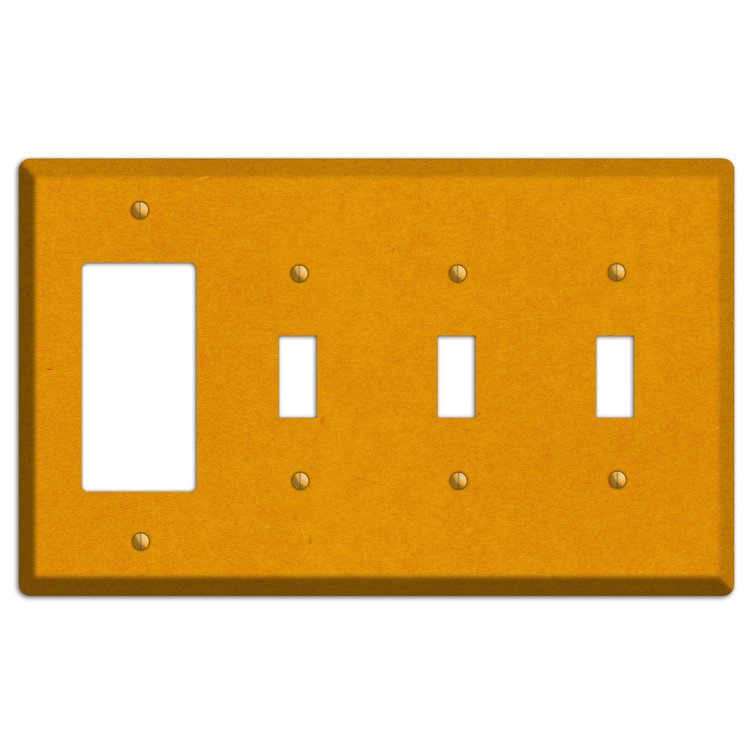 Tangerine Kraft Rocker / 3 Toggle Wallplate