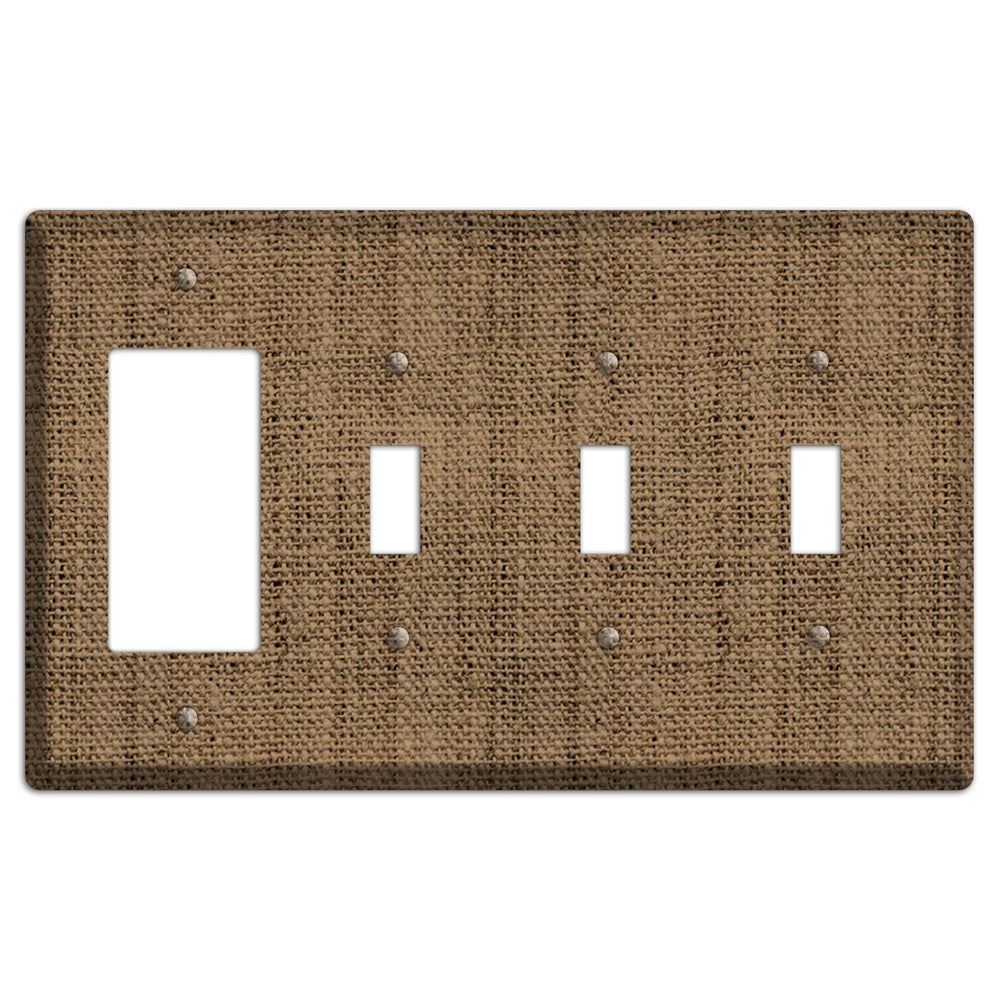 Shadow Burlap Rocker / 3 Toggle Wallplate