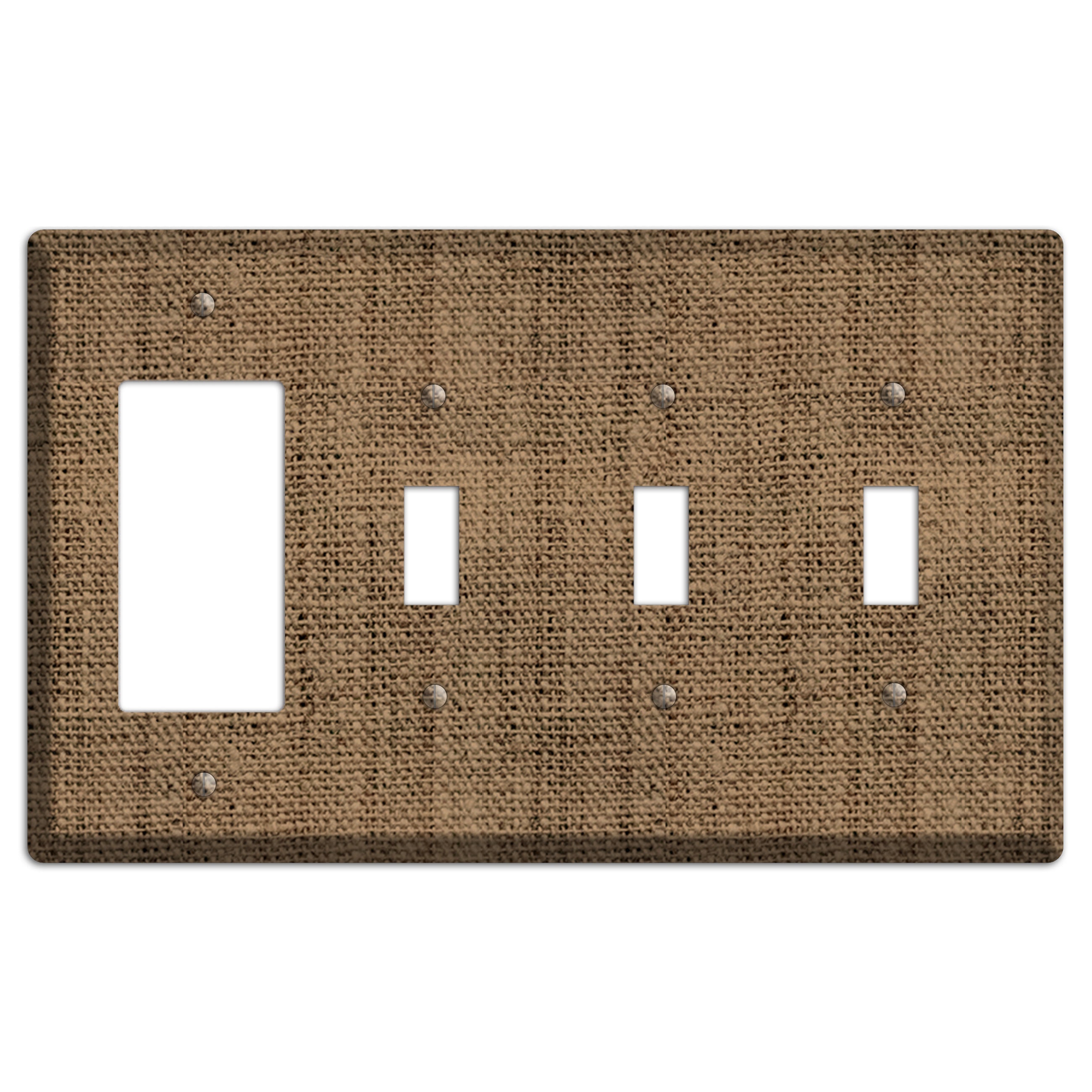Shadow Burlap Rocker / 3 Toggle Wallplate