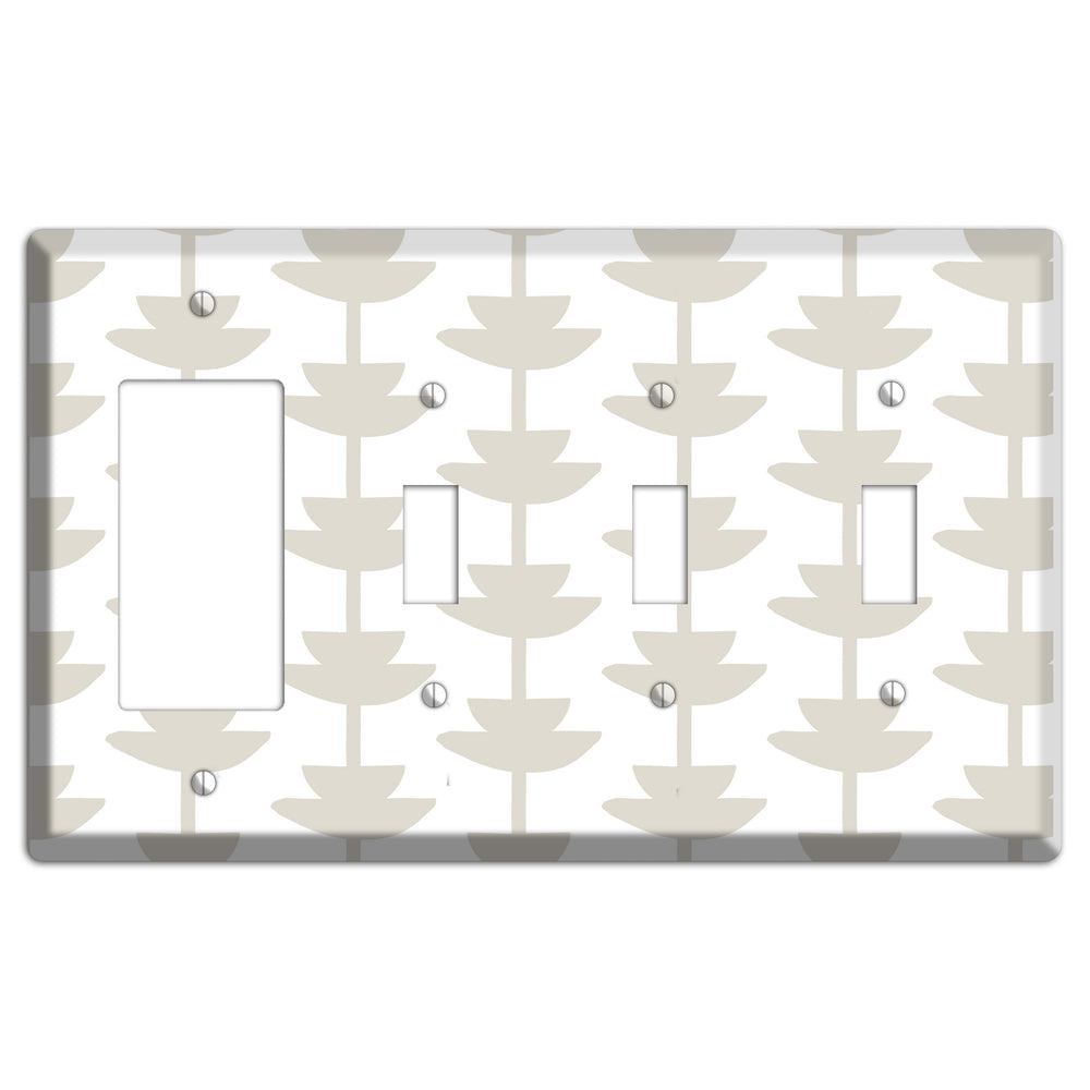 Simple Scandanavian Style P Rocker / 3 Toggle Wallplate