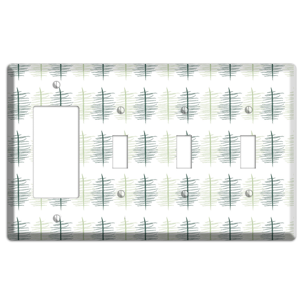 Leaves Style B Rocker / 3 Toggle Wallplate