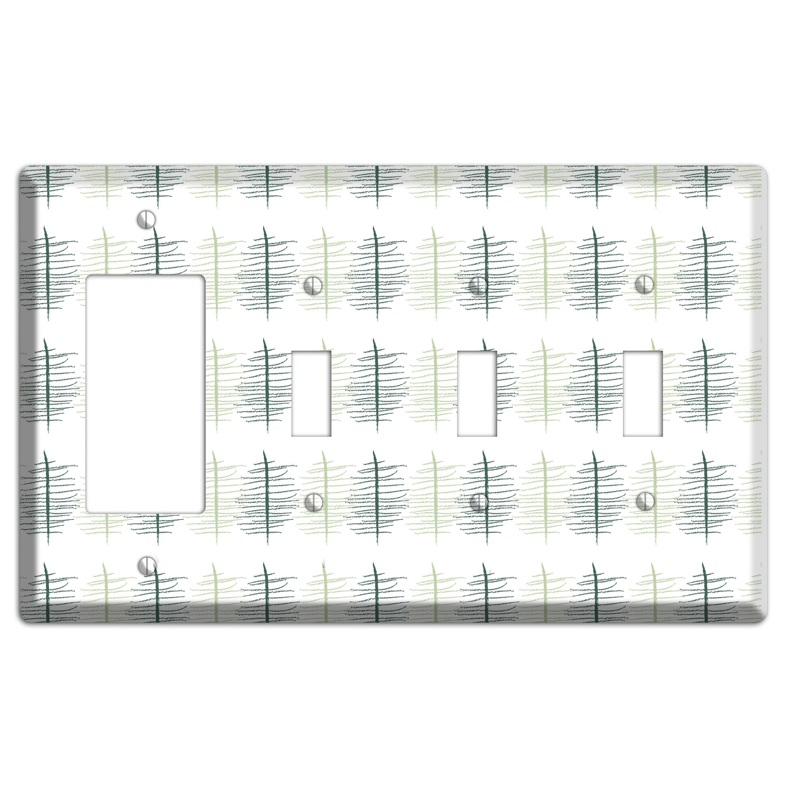 Leaves Style B Rocker / 3 Toggle Wallplate