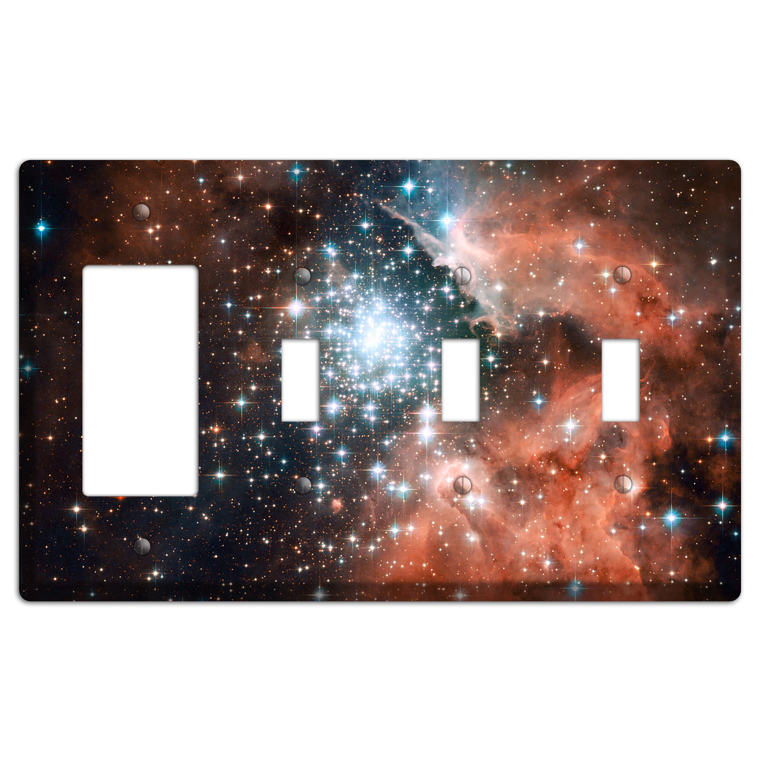 star cluster bursts Rocker / 3 Toggle Wallplate