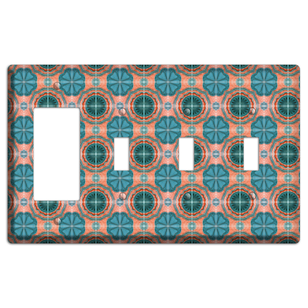 Tavira Tiles 3 Rocker / 3 Toggle Wallplate