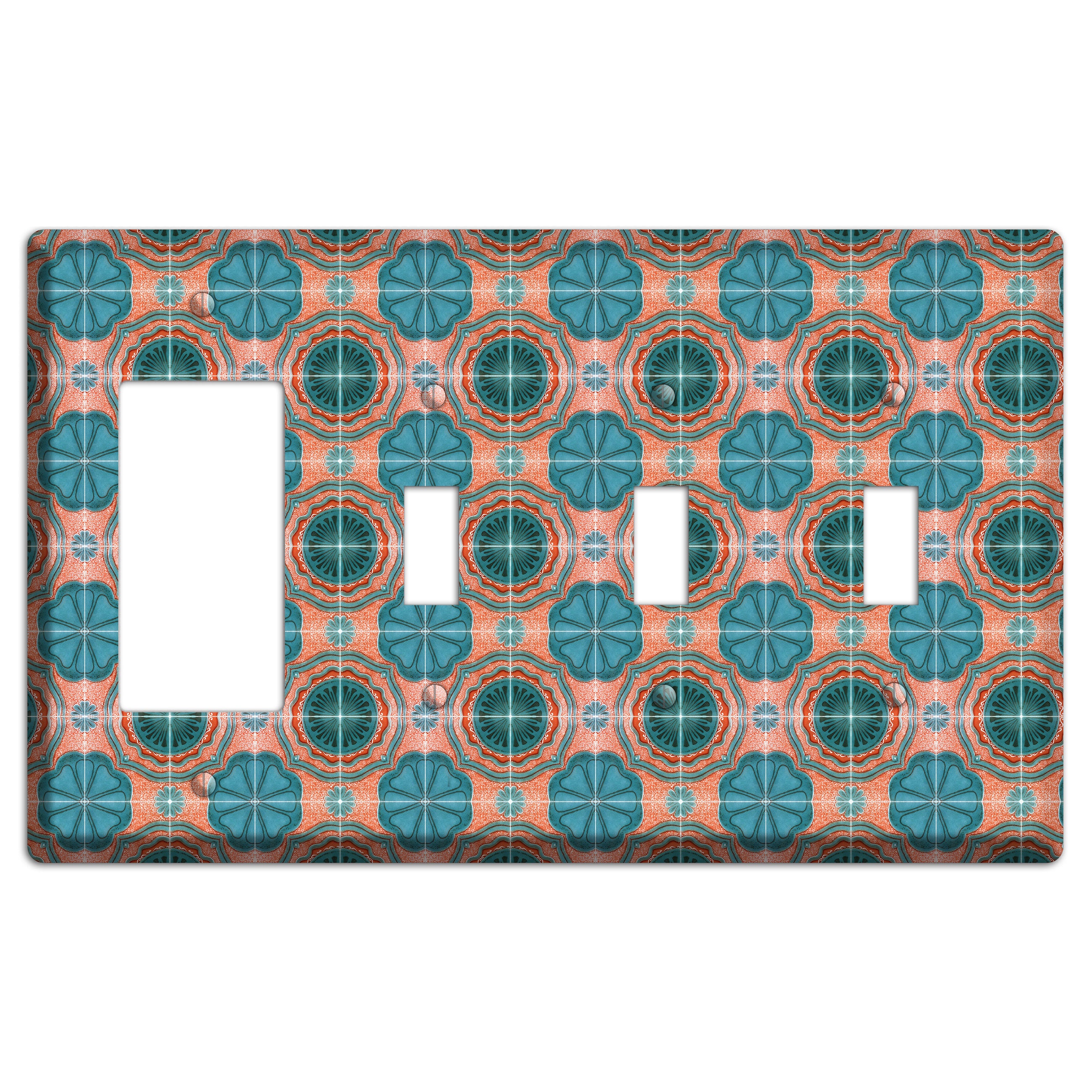 Tavira Tiles 3 Rocker / 3 Toggle Wallplate