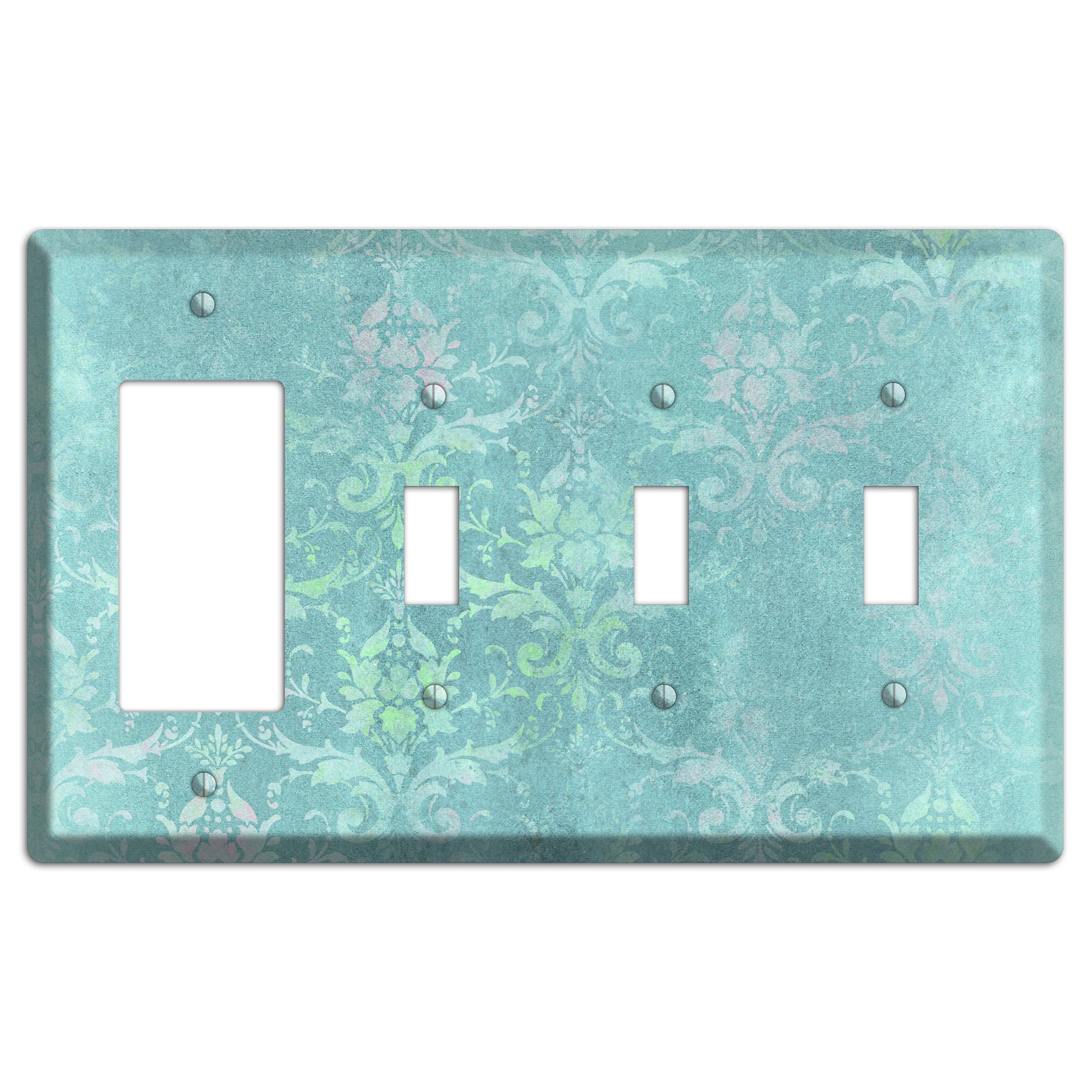 Logan Whimsical Damask Rocker / 3 Toggle Wallplate