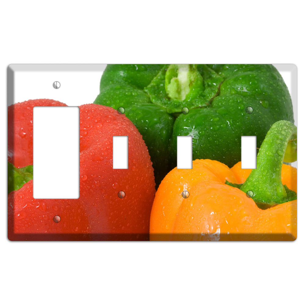 Peppers Rocker / 3 Toggle Wallplate