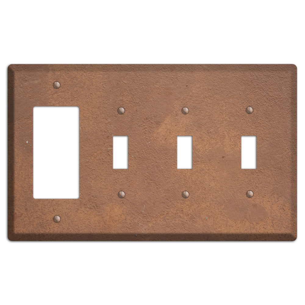 Brown Concrete Rocker / 3 Toggle Wallplate