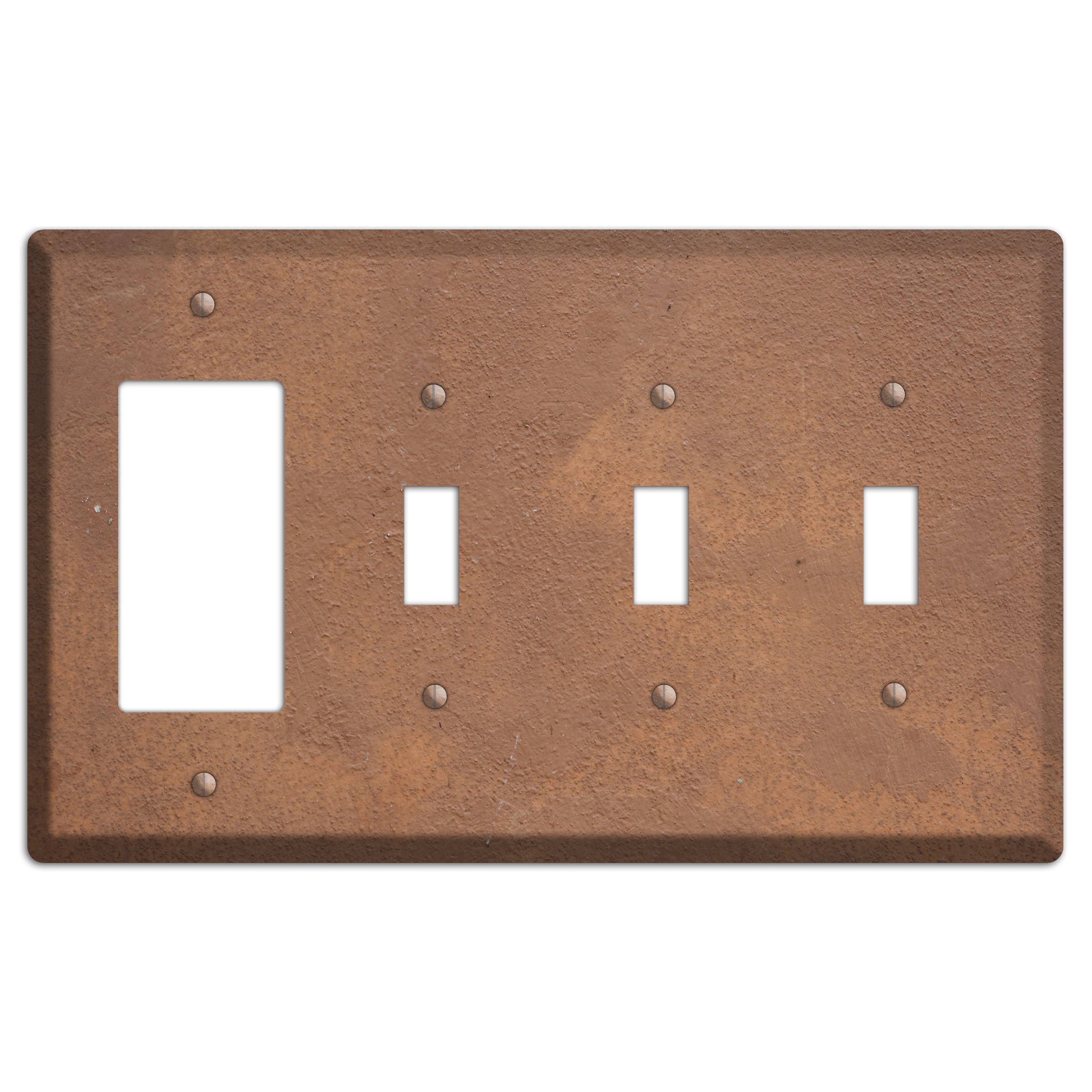 Brown Concrete Rocker / 3 Toggle Wallplate
