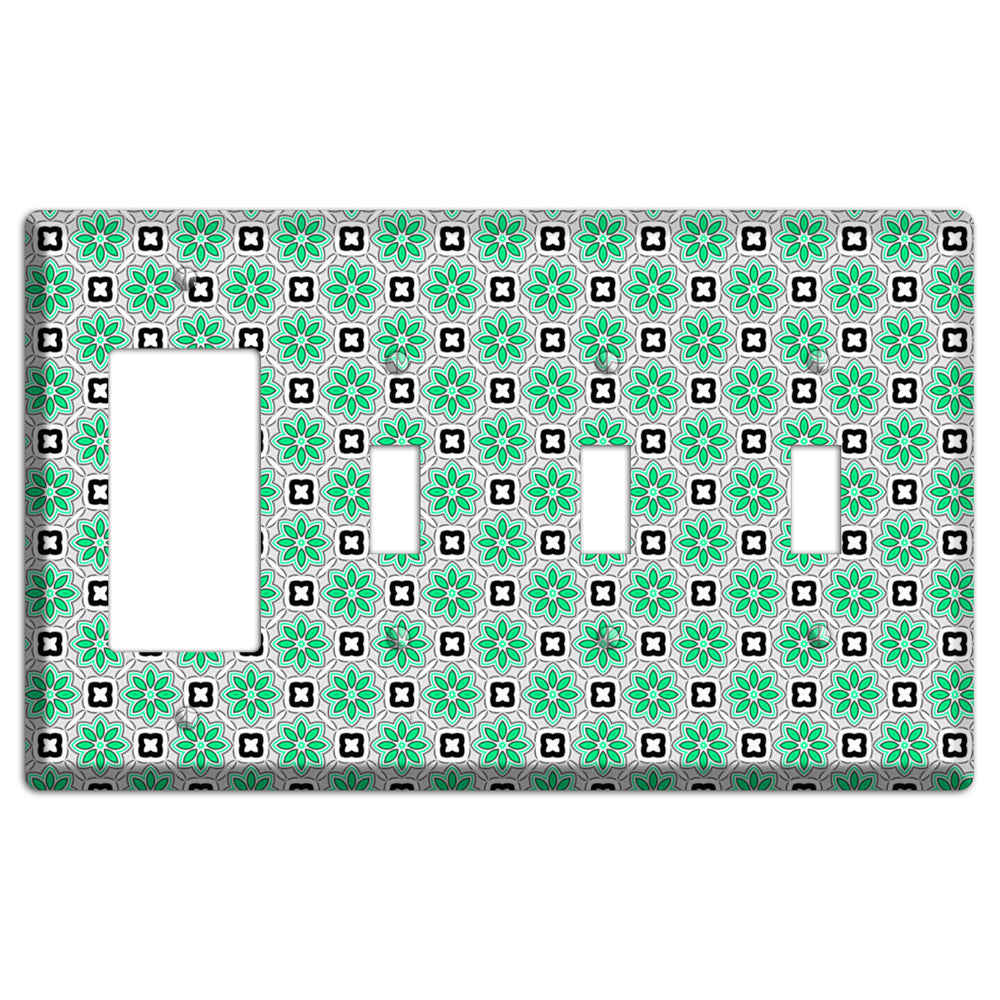 Green Foulard 6 Rocker / 3 Toggle Wallplate