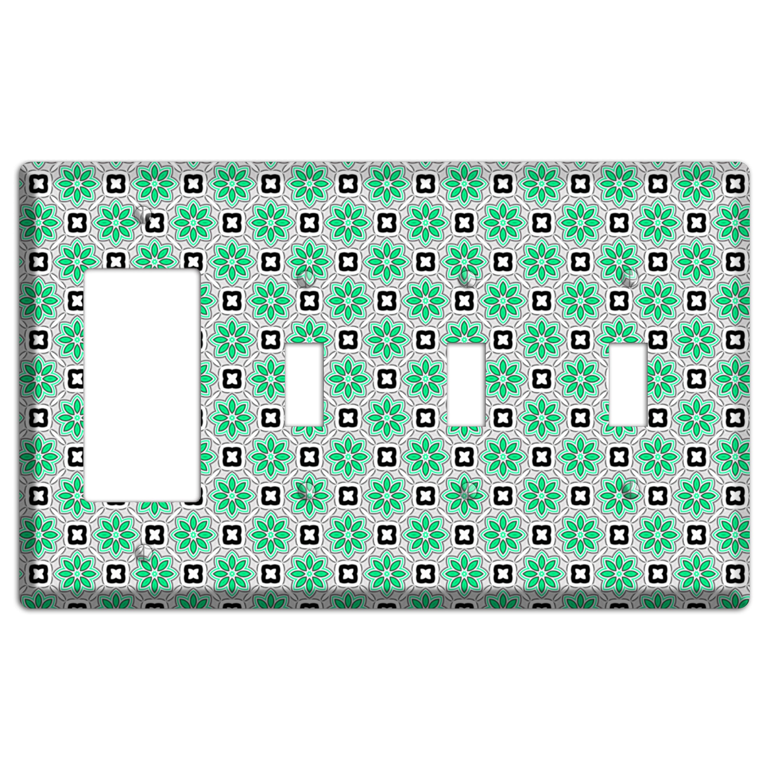 Green Foulard 6 Rocker / 3 Toggle Wallplate