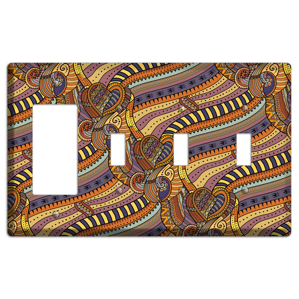 Retro Flourish 7 Rocker / 3 Toggle Wallplate