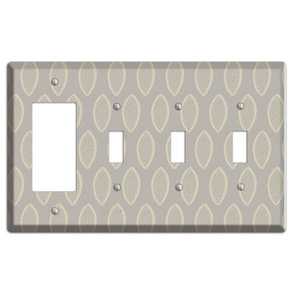 Simple Scandanavian Style W Rocker / 3 Toggle Wallplate