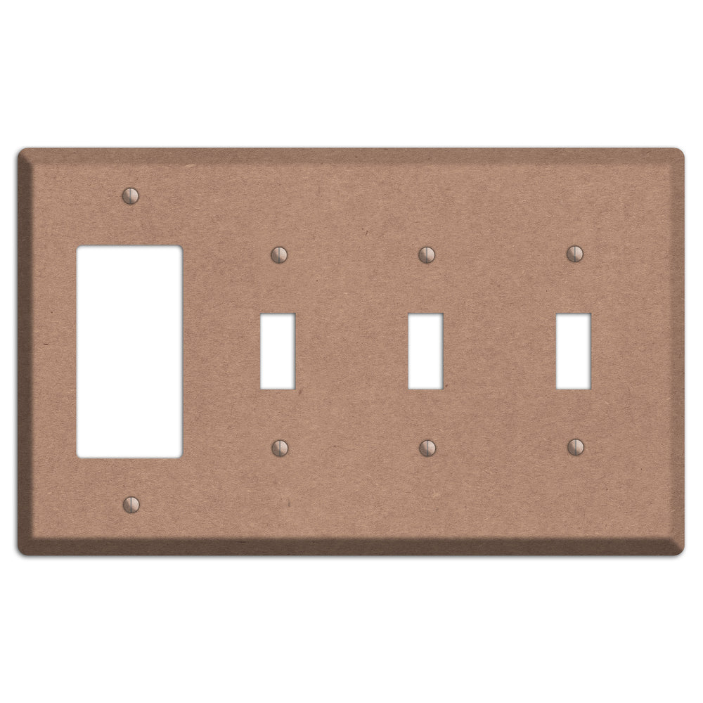 Pale Taupe Kraft Rocker / 3 Toggle Wallplate