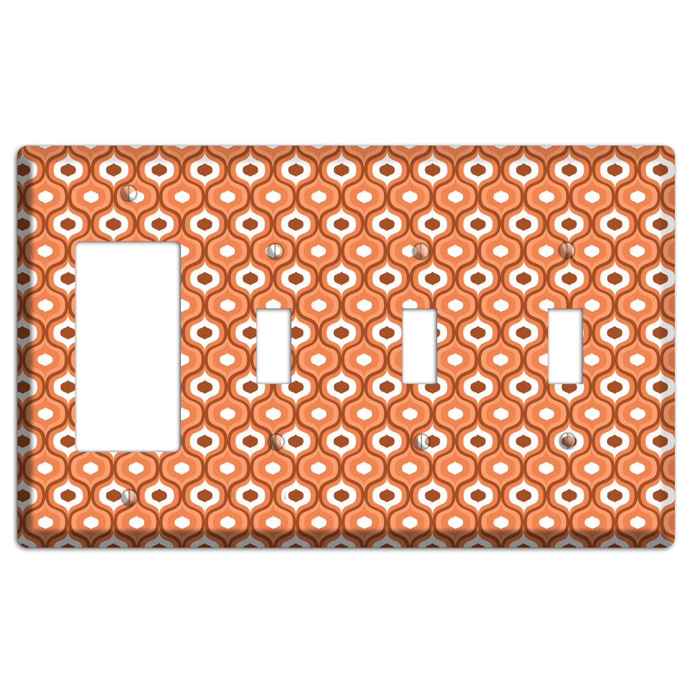 Coral Double Scallop Rocker / 3 Toggle Wallplate