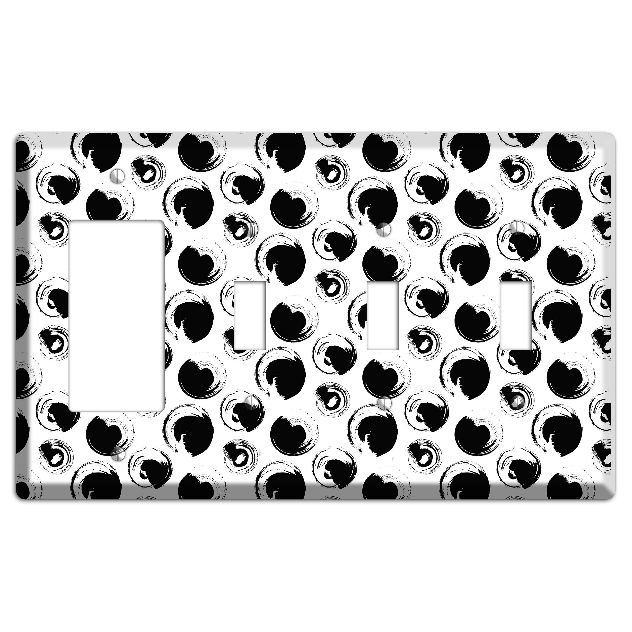 Ink Drops 1 Rocker / 3 Toggle Wallplate