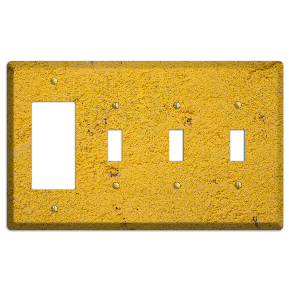 Yellow Concrete Rocker / 3 Toggle Wallplate