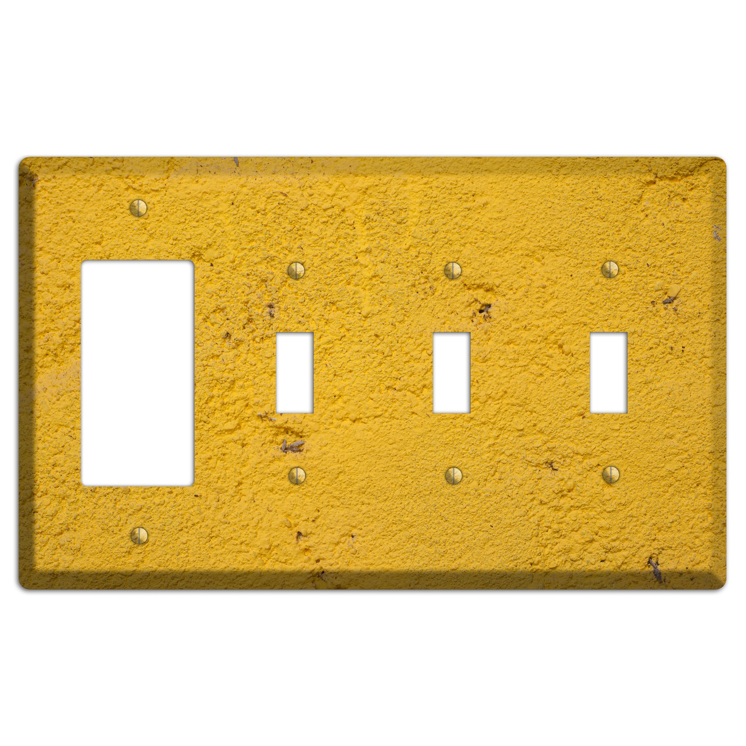 Yellow Concrete Rocker / 3 Toggle Wallplate