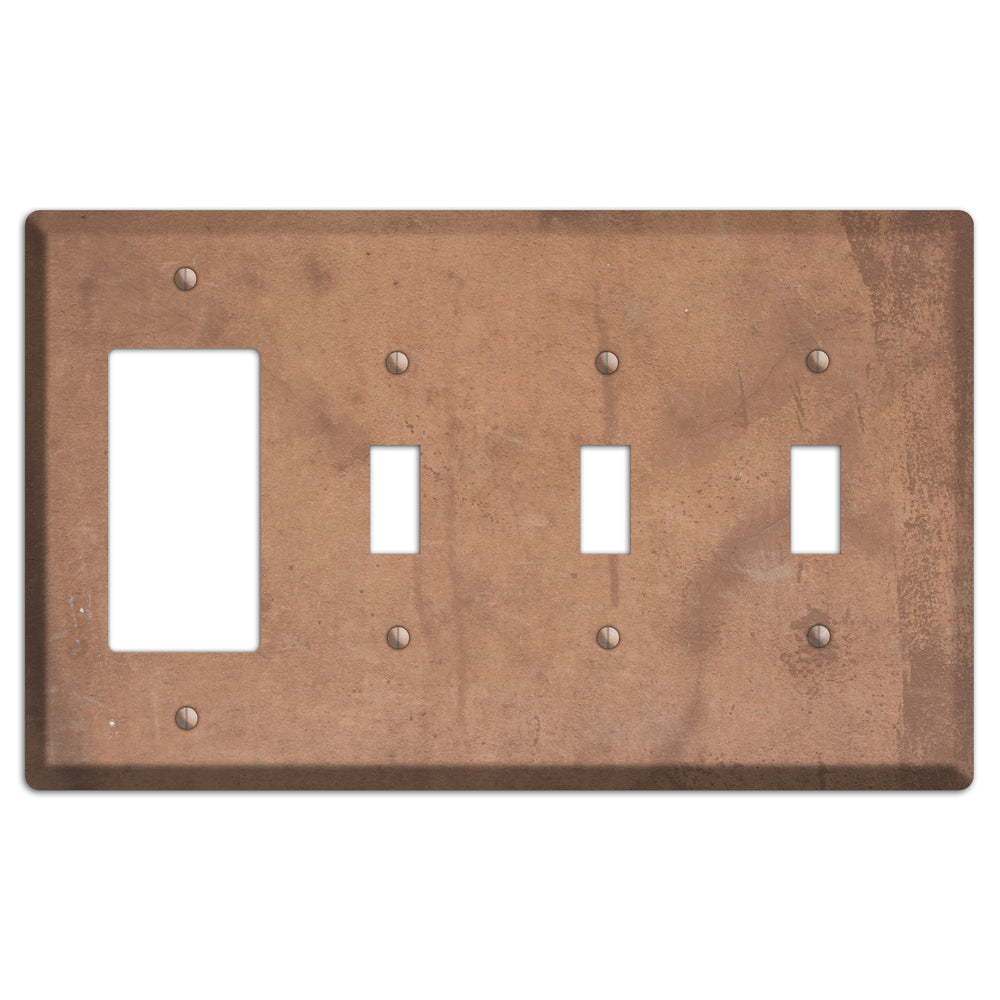 Light Brown Concrete Rocker / 3 Toggle Wallplate