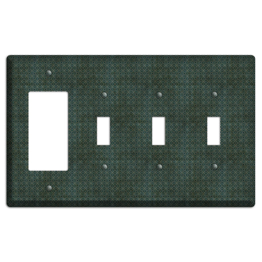 Dark Green Grunge Tiny Tiled Tapestry 4 Rocker / 3 Toggle Wallplate