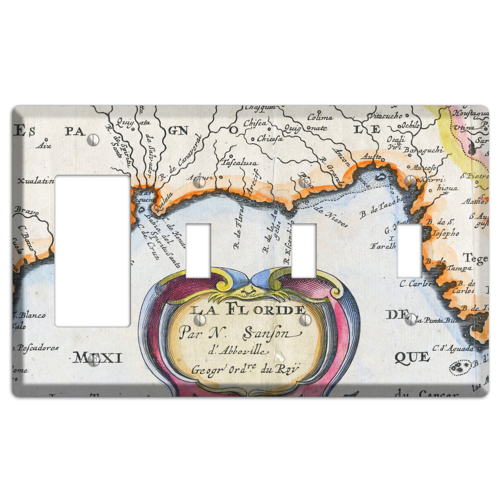 Gulf of Mexico Rocker / 3 Toggle Wallplate