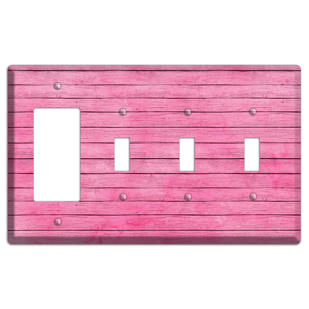 Carissma Pink Texture Rocker / 3 Toggle Wallplate