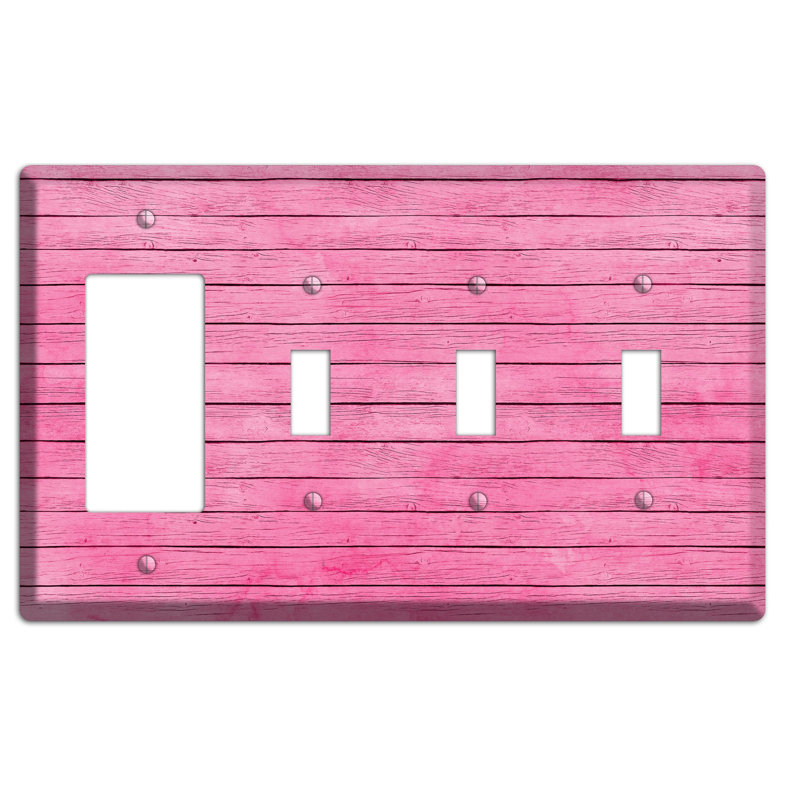 Carissma Pink Texture Rocker / 3 Toggle Wallplate