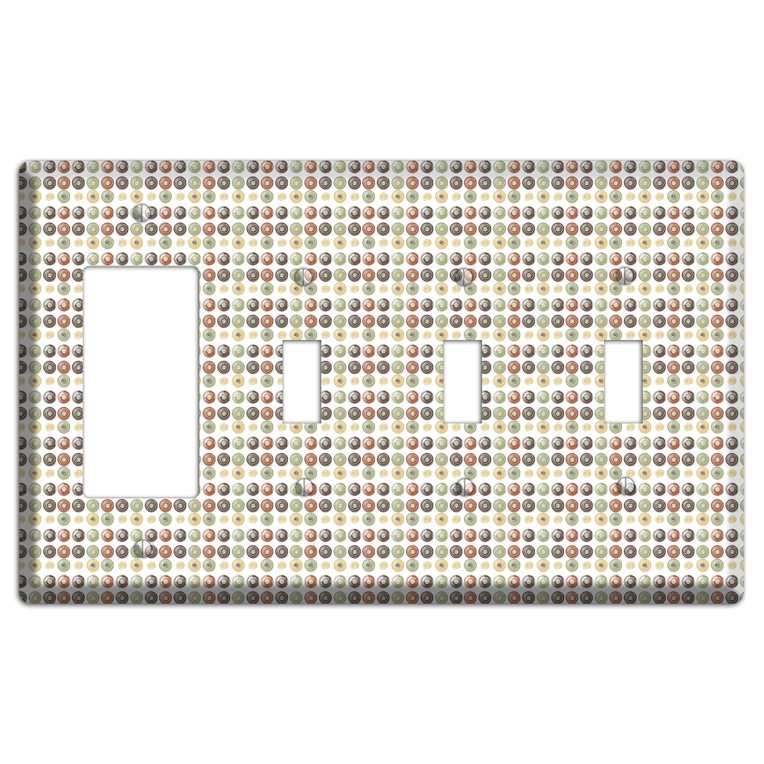 Multo Color Tiled Dots Rocker / 3 Toggle Wallplate