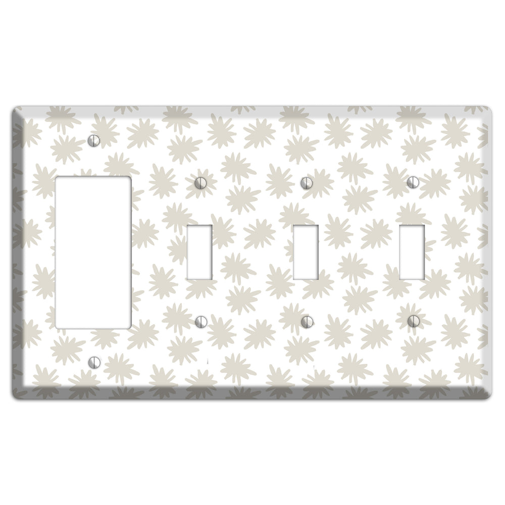 Simple Scandanavian Style CC Rocker / 3 Toggle Wallplate