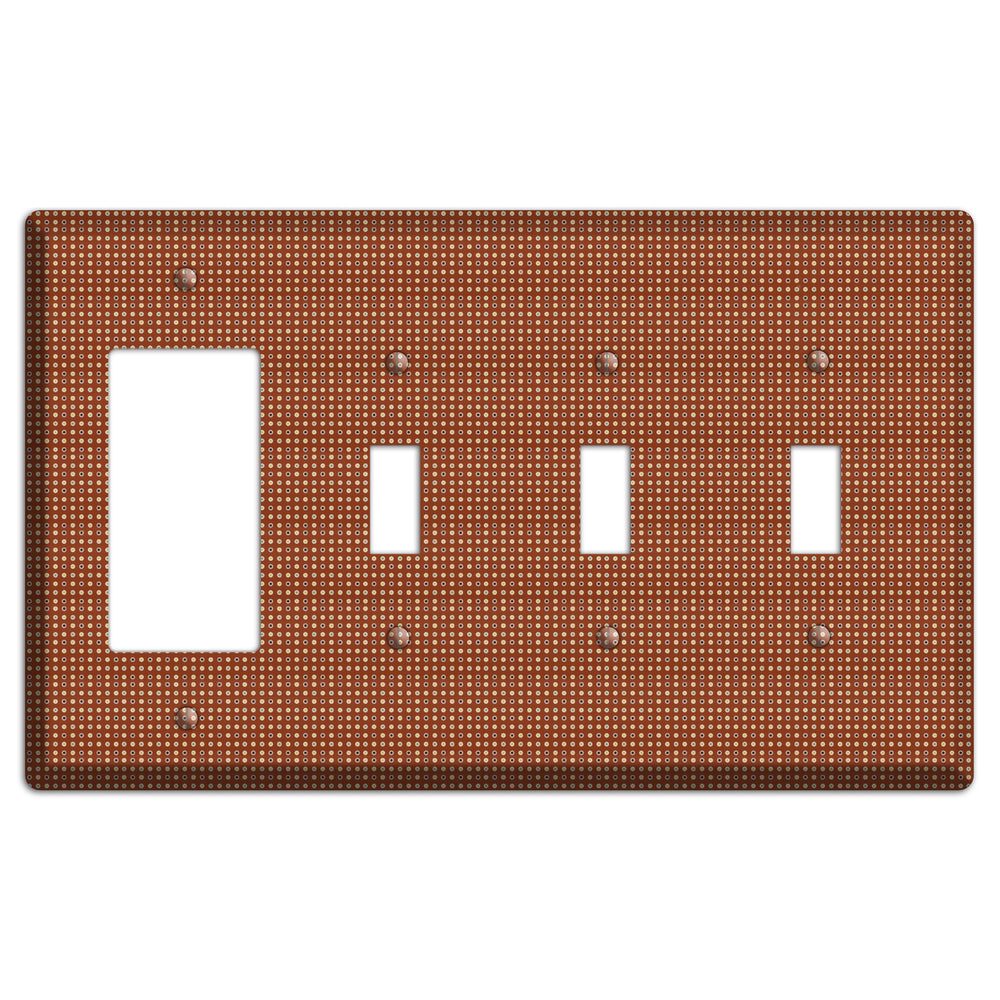 Maroon Weave Rocker / 3 Toggle Wallplate