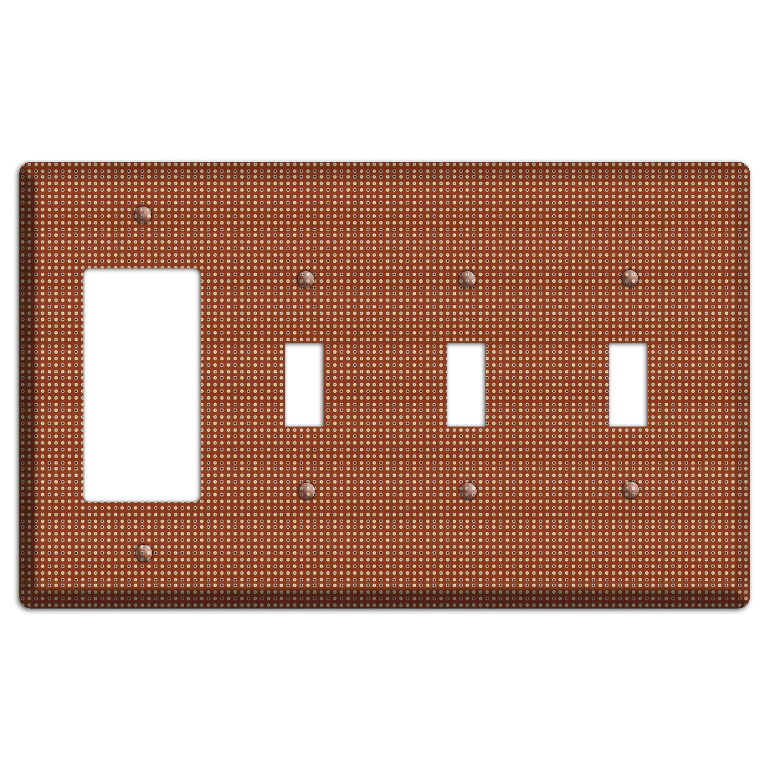 Maroon Weave Rocker / 3 Toggle Wallplate
