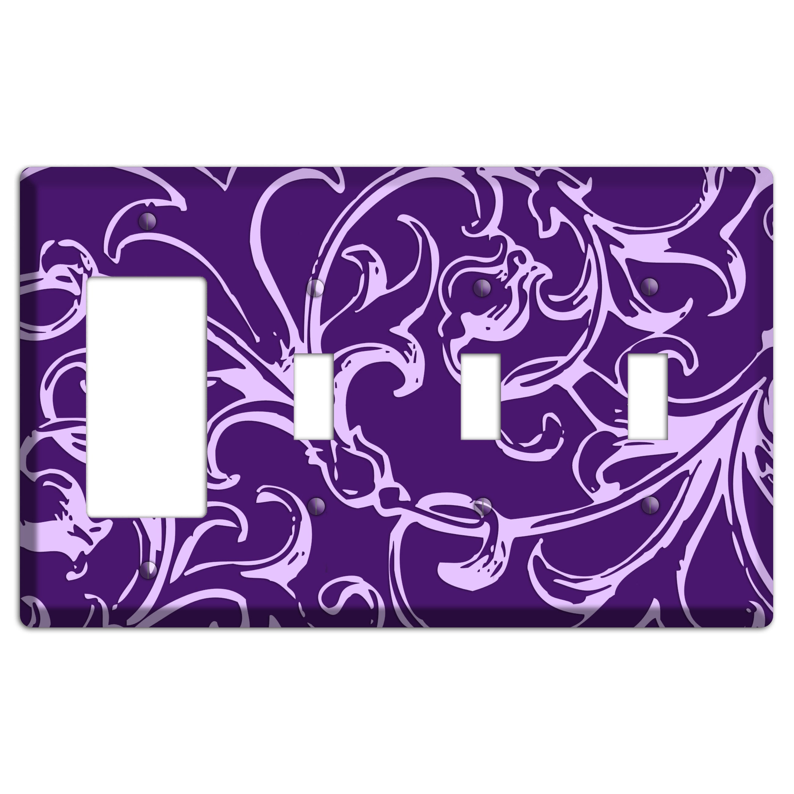 Victorian Purple Rocker / 3 Toggle Wallplate