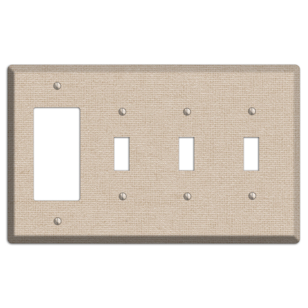 Vanilla Neutral Texture Rocker / 3 Toggle Wallplate