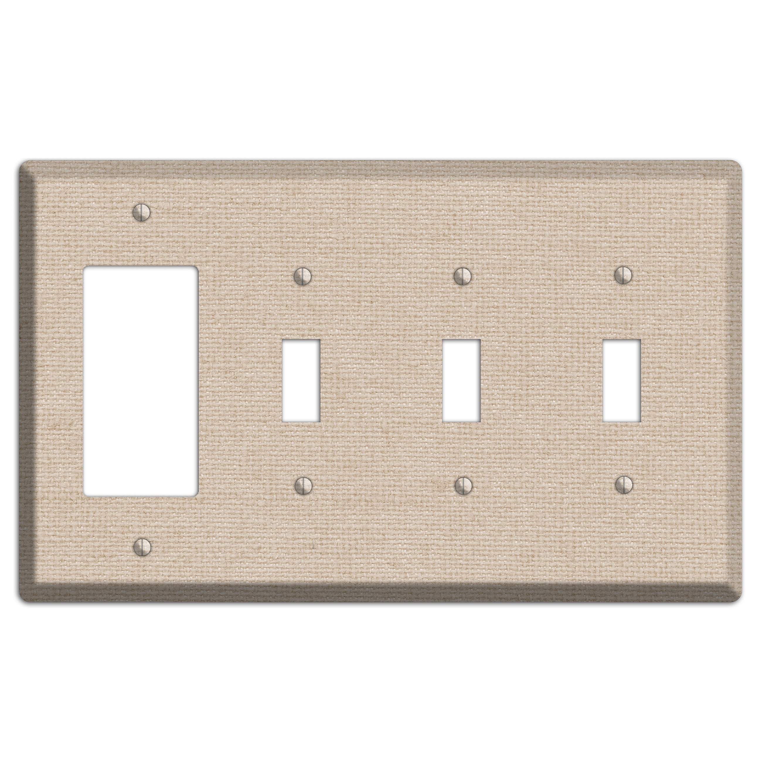Vanilla Neutral Texture Rocker / 3 Toggle Wallplate