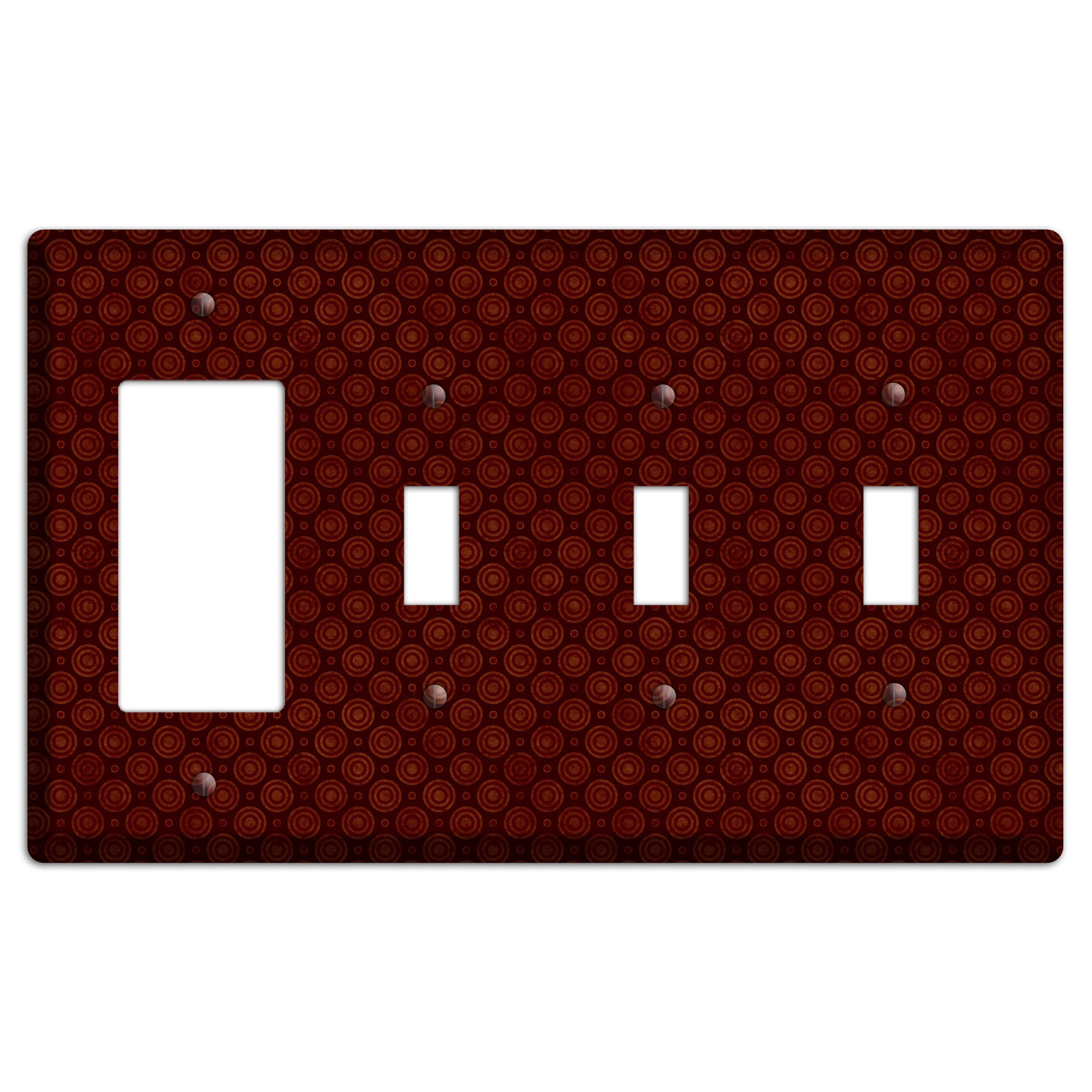 Maroon Circles 2 Rocker / 3 Toggle Wallplate
