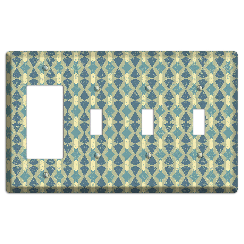 Turkish Mosaic Rocker / 3 Toggle Wallplate