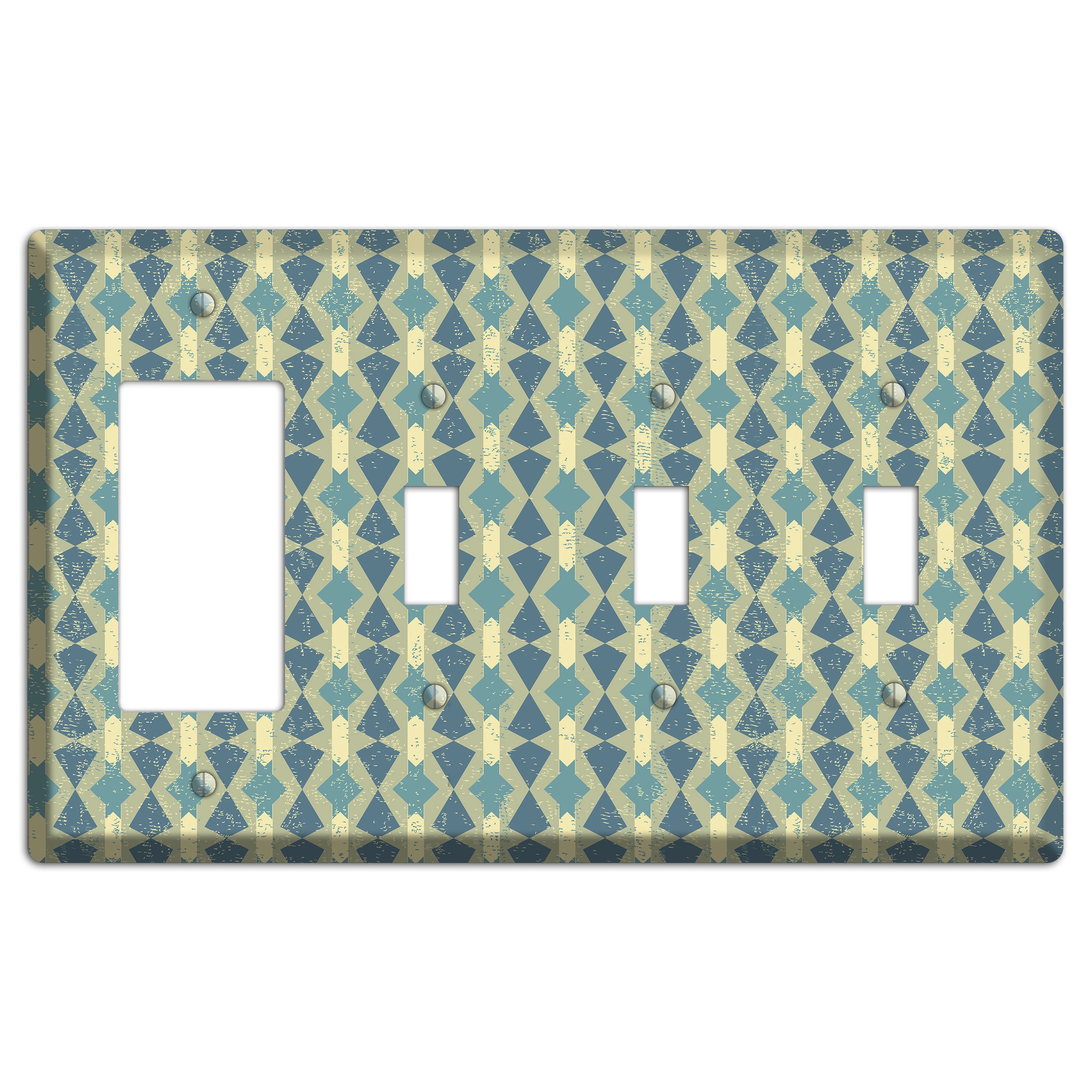 Turkish Mosaic Rocker / 3 Toggle Wallplate