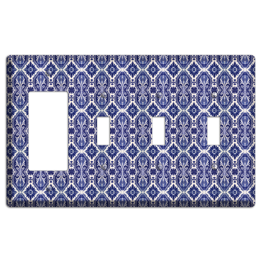 Tavira Tiles 8 Rocker / 3 Toggle Wallplate