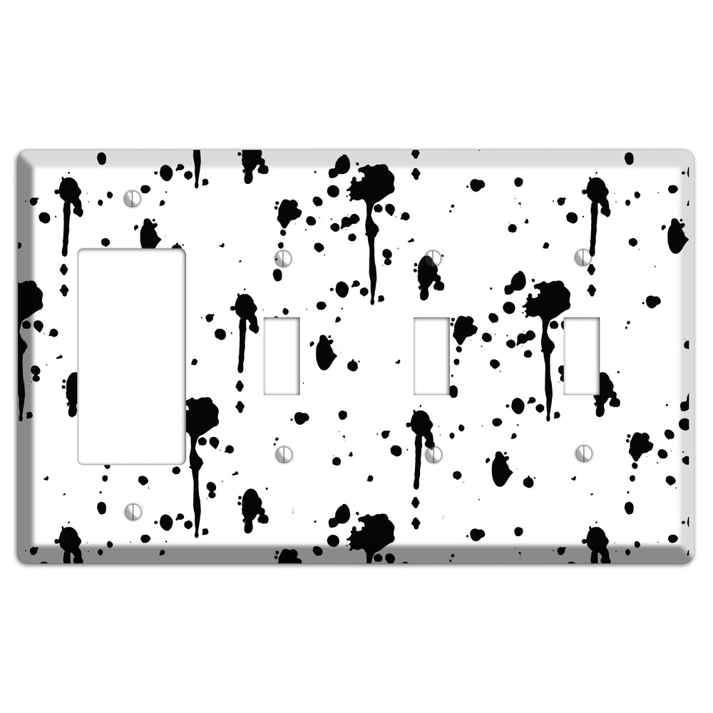 Ink Drips 1 Rocker / 3 Toggle Wallplate