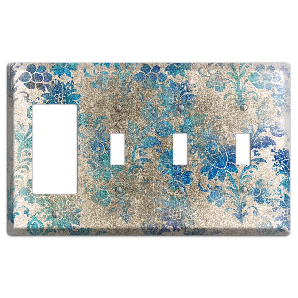 Mantle Whimsical Damask Rocker / 3 Toggle Wallplate