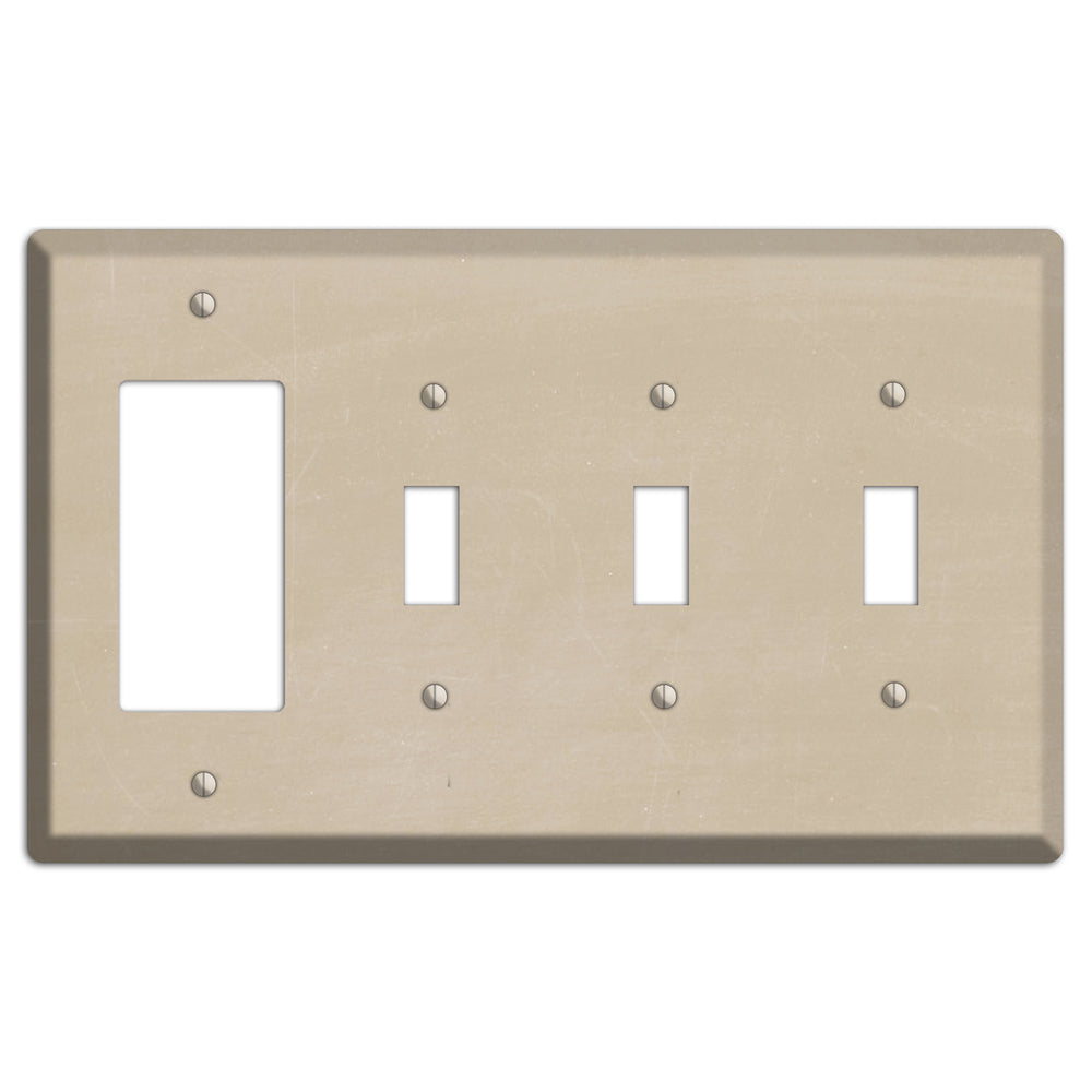Chalk Tan Rocker / 3 Toggle Wallplate