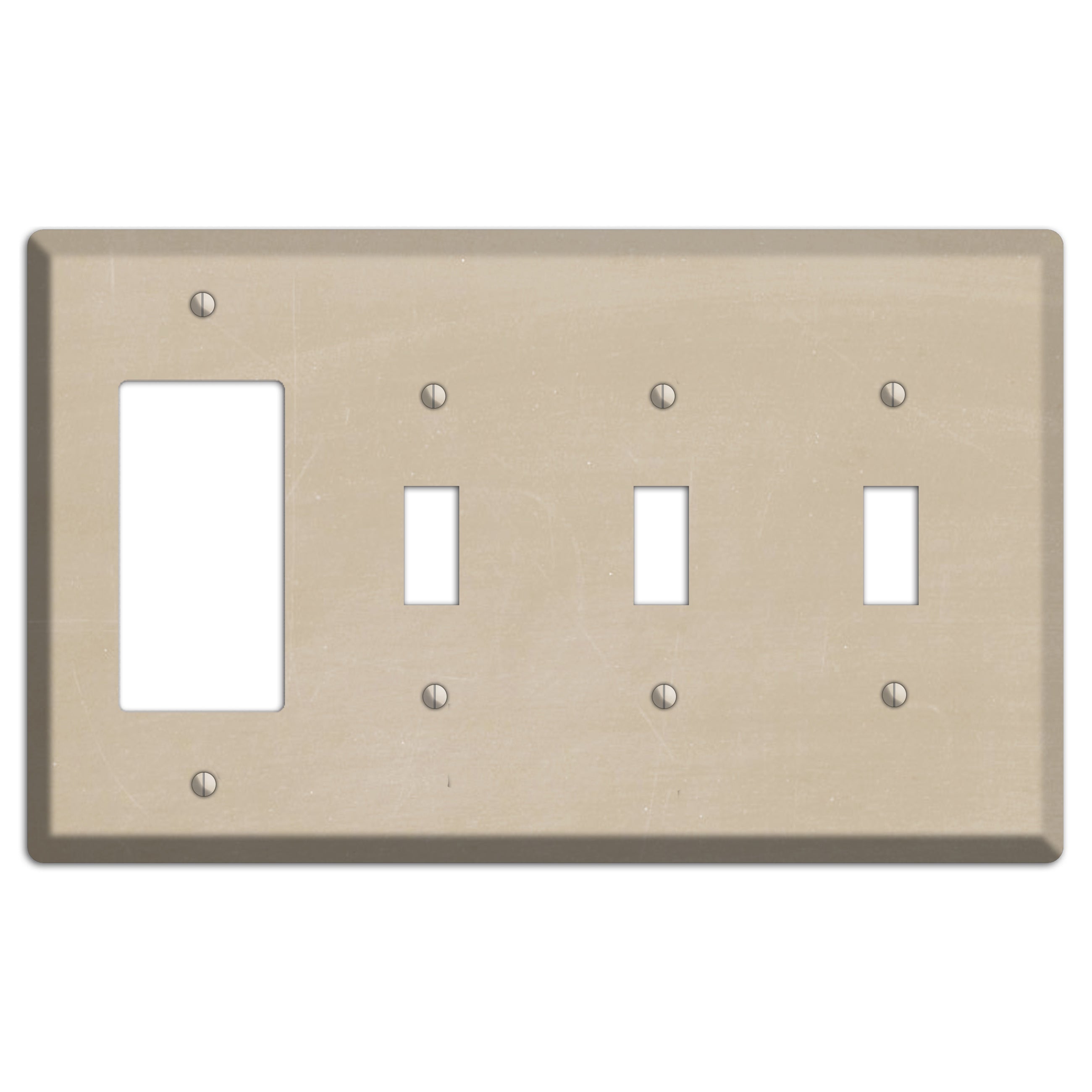 Chalk Tan Rocker / 3 Toggle Wallplate