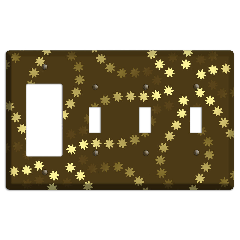 Multi Olive Constellation Rocker / 3 Toggle Wallplate