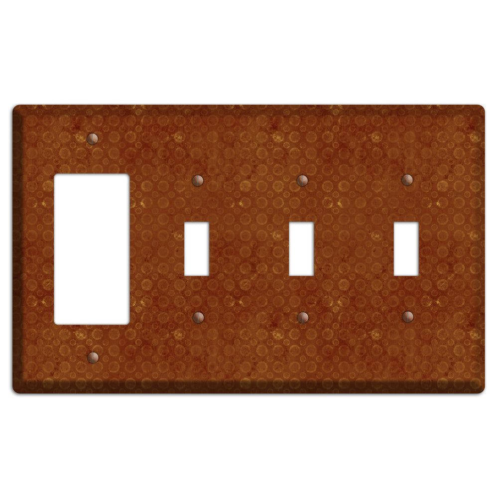 Red Circles Rocker / 3 Toggle Wallplate
