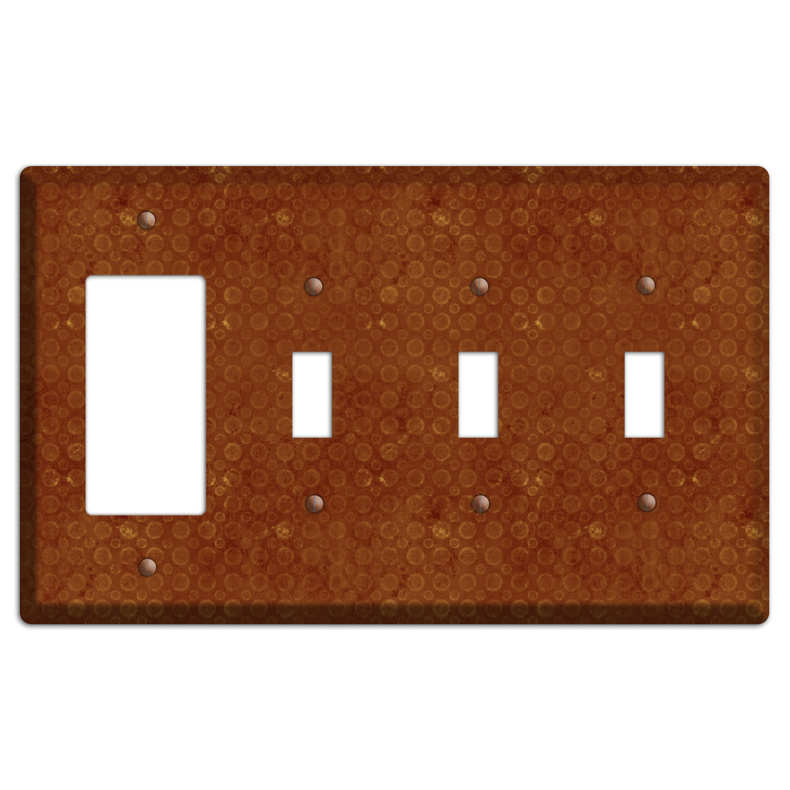 Red Circles Rocker / 3 Toggle Wallplate